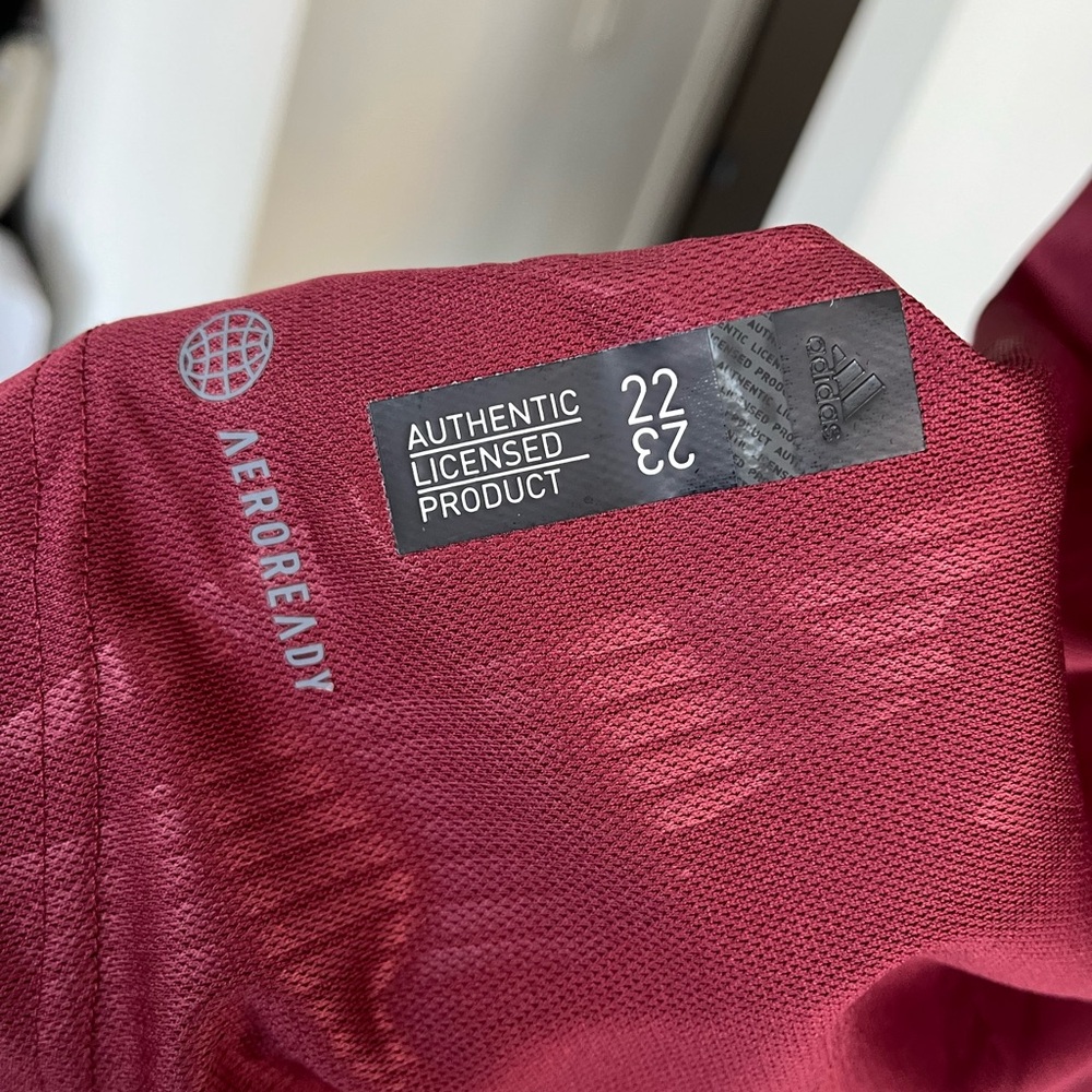 adidas Maroon Soccer Jersey with Light Blue and White Crest FIFA - Picture 5 of 8